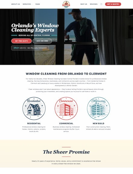 Sheer Window Cleaning website